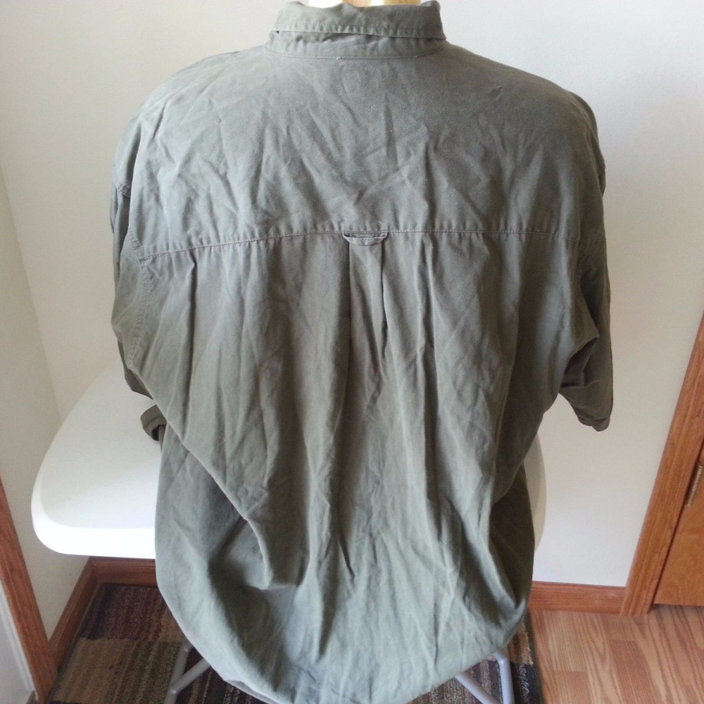 Columbia army green short sleeve shirt - men 2XL - Picture 3 of 4